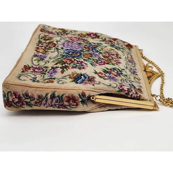 Vintage Walborg France Tapestry Embroidery Evening Handbag Purse - Picture 5 of 14